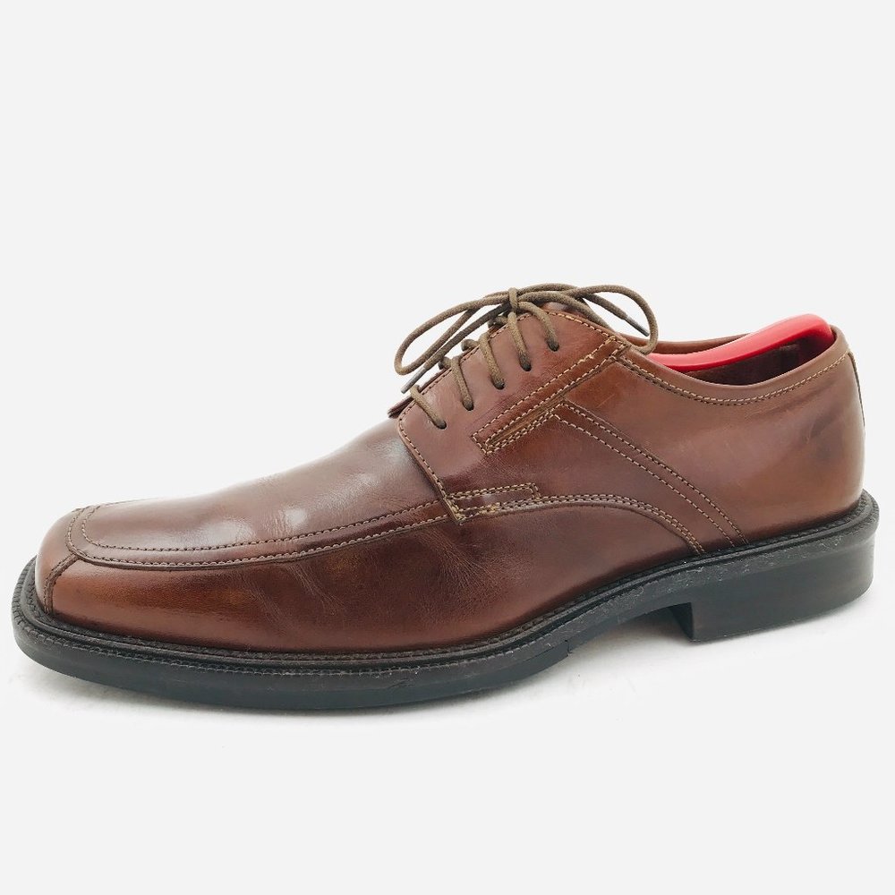 Johnston & Murphy Made In Italy Beautiful Brown Leather Men's Shoe Size 9.5M